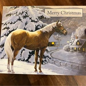 Lang Merry Christmas 19 Cards Persis Clayton Weirs Horse Equestrian Winter Snow